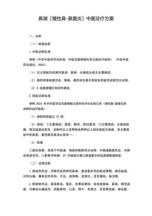鼻炎诊疗方案
