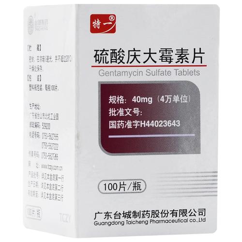 庆大霉素片